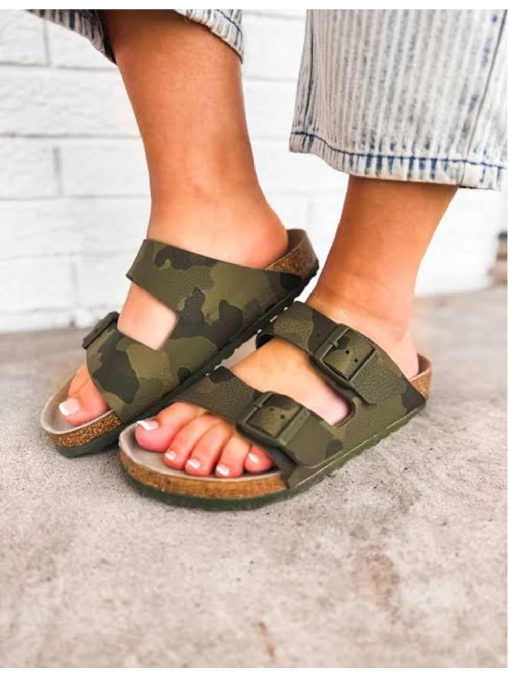 BIRKENSTOCK Arizona BIRKS Soft Footbed Sandal - Desert Soil / CAMO GREEN